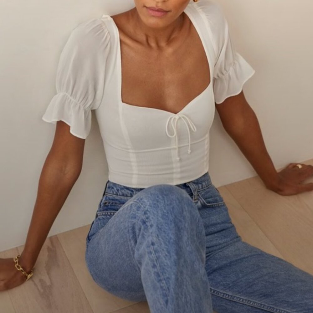 NWT | Reformation Delevan Top in Gossamer